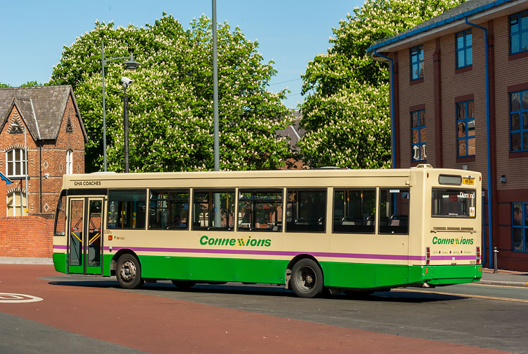 GHA Bus waiting at Wrexham Bus Station between X94 services, Wales