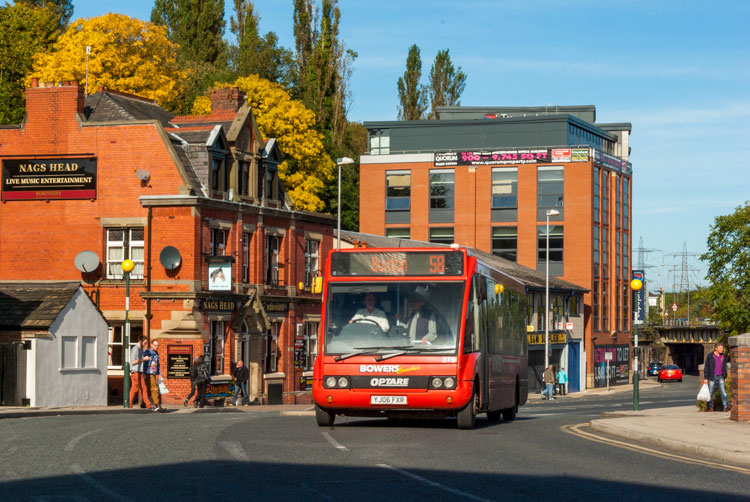 High Peak Buses' Optare Solo in Macclesfield, Cheshire, England