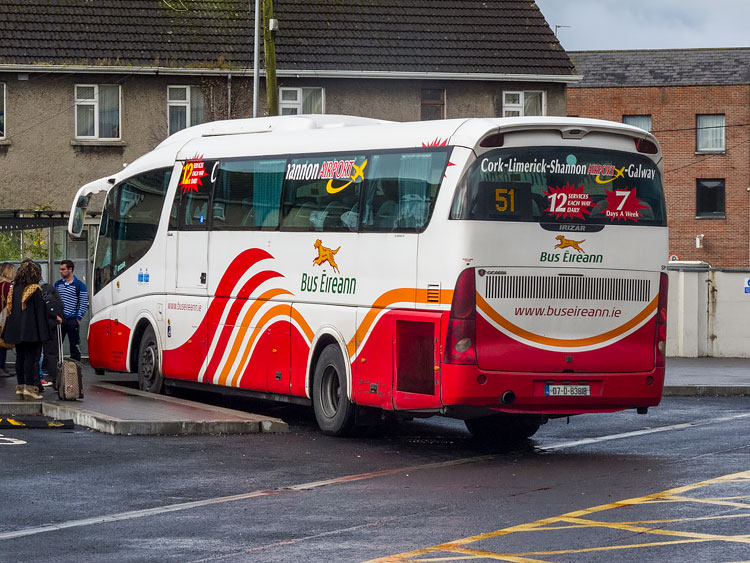 Bus Éireann Expressway coach at Limerick Bus Station, Éire