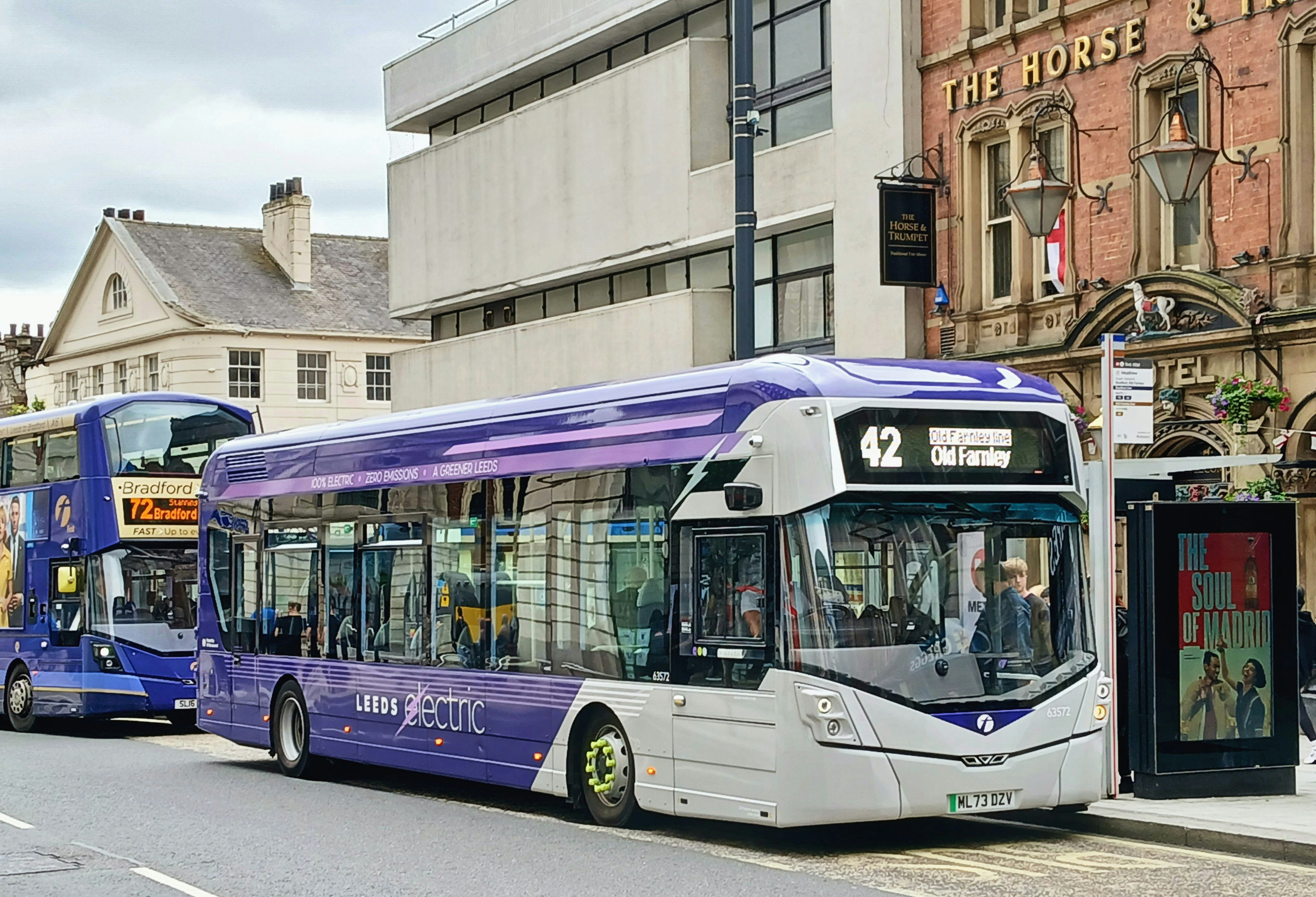 Buses in Leeds, England, U.K.